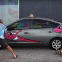 Artist Kenny Scharf paints Prius for his “Karbombz” Series